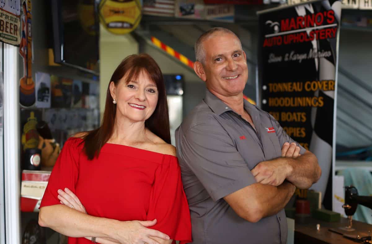 Marinos Auto Upholstery - Owners Steve and Karyn MArino